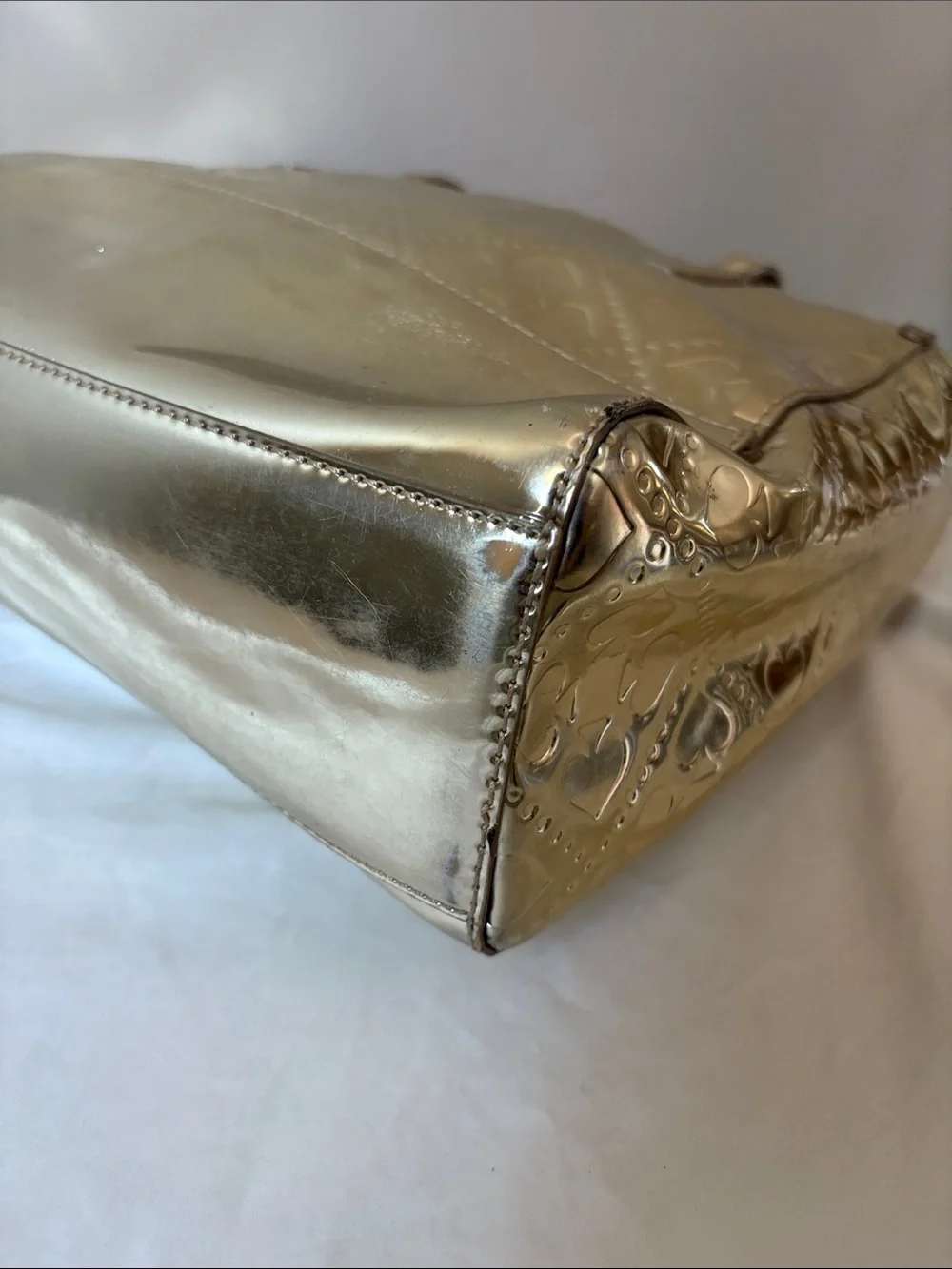 kate spade Metallic Gold Embossed Tote - Picture 5 of 7